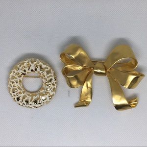 Lot Of 2 Vintage Brooches, 60’s-70’s, High Quality, Unmarked